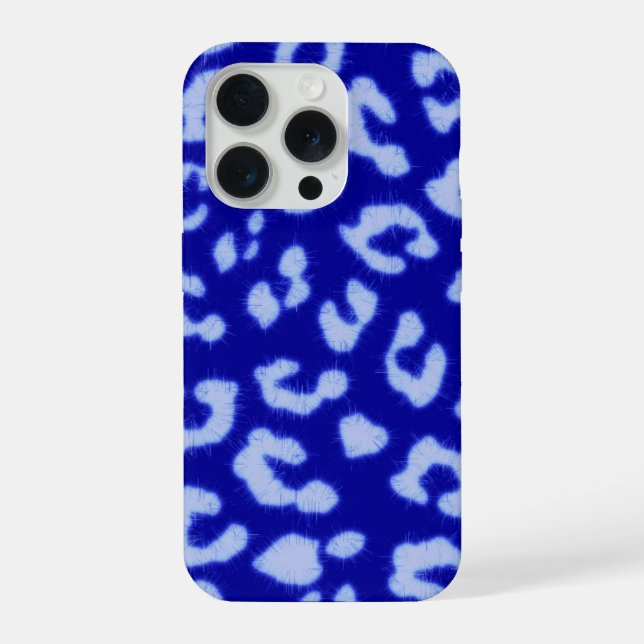 Blue Batik Leopard - phone case (Back)