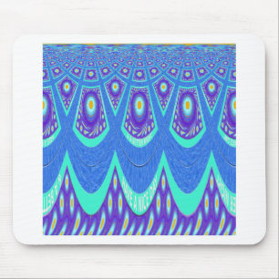 Blue batik mouse pad