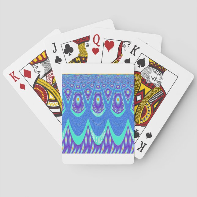 Blue batik playing cards (Back)