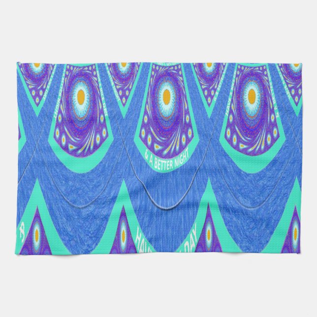Blue batik tea towel (Horizontal)