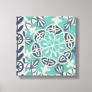Blue Batik Tile I Canvas Print