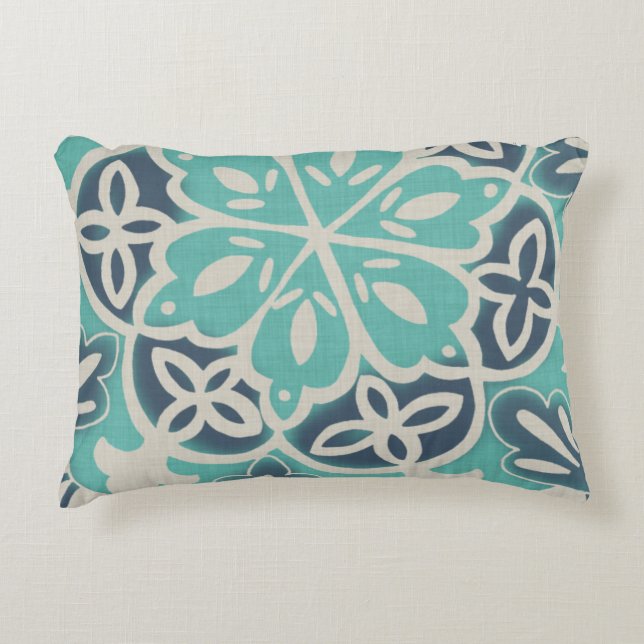 Blue Batik Tile I Decorative Cushion (Front)