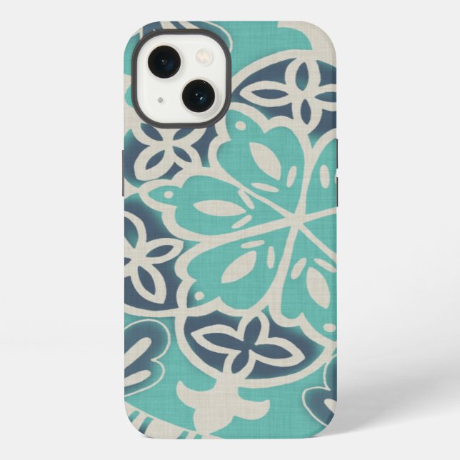 Blue Batik Tile I iPhone Case (Back)