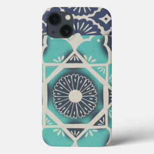 Blue Batik Tile II iPhone 13 Case