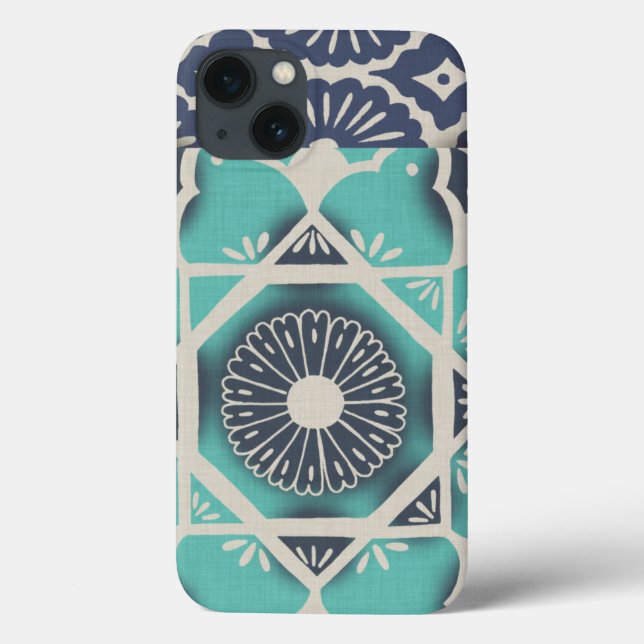 Blue Batik Tile II Case-Mate iPhone Case (Back)