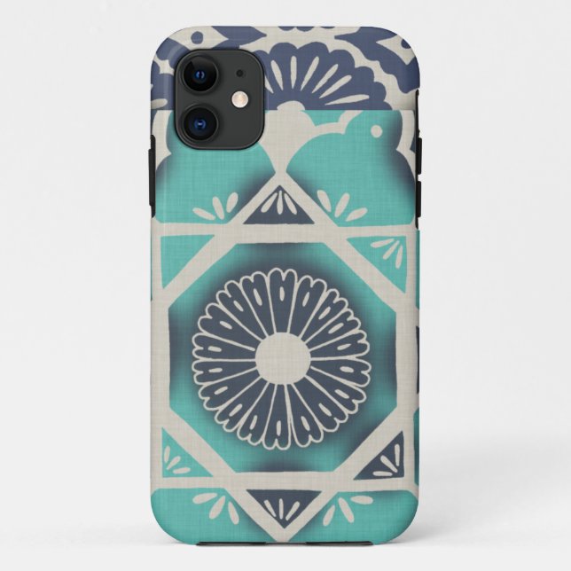 Blue Batik Tile II Case-Mate iPhone Case (Back)