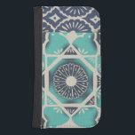 Blue Batik Tile II Samsung S4 Wallet Case<br><div class="desc">Floral</div>