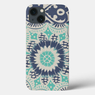 Blue Batik Tile III iPhone 13 Case