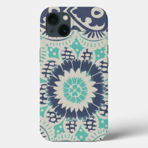 Blue Batik Tile III iPhone 13 Case