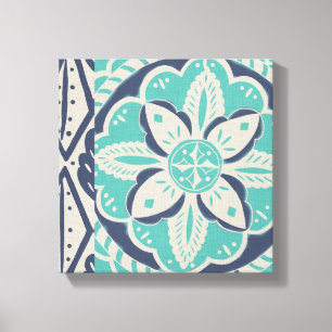 Blue Batik Tile IV Canvas Print