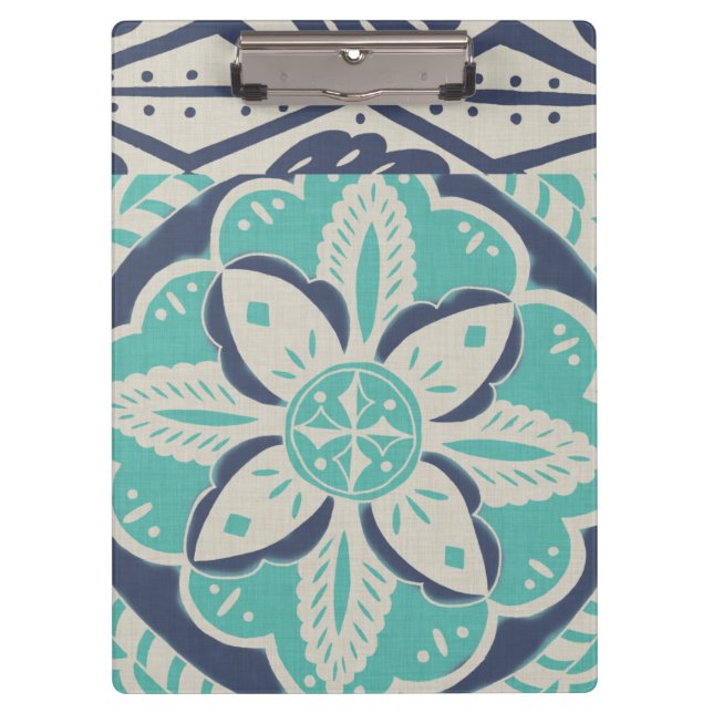 Blue Batik Tile IV Clipboard (Front)