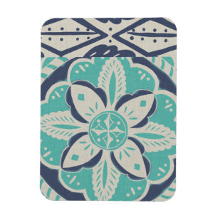 Blue Batik Tile IV Magnet