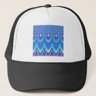 Blue batik trucker hat