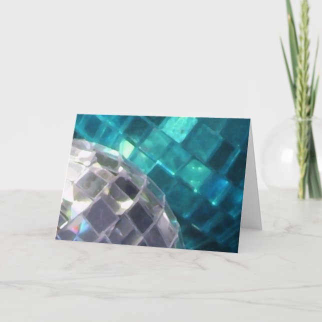 Blue Baubles detail greetings card (Front)