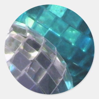 Blue Baubles detail round sticker