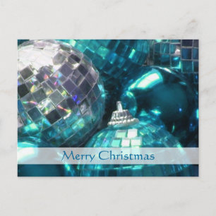 Blue Baubles 'Merry Christmas' postcard