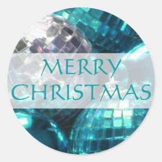 Blue Baubles 'Merry Christmas' sticker