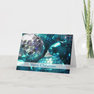 Blue Baubles 'Merry Christmas' stripe card