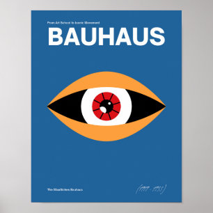 Blue Bauhaus Vintage Art Print Geometric Poster