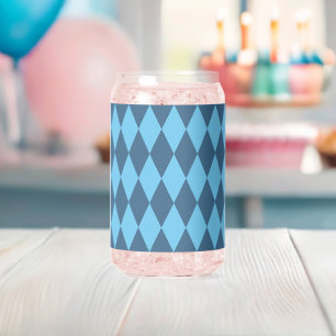 Blue Bavaria Rhombus Flag Pattern Can Glass