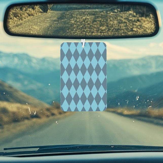 Blue Bavaria Rhombus Flag Pattern Car Air Freshener (Creator Uploaded)