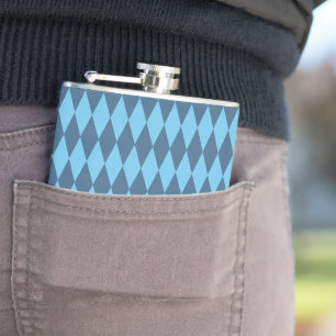 Blue Bavaria Rhombus Flag Pattern Hip Flask
