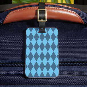 Blue Bavaria Rhombus Flag Pattern Luggage Tag