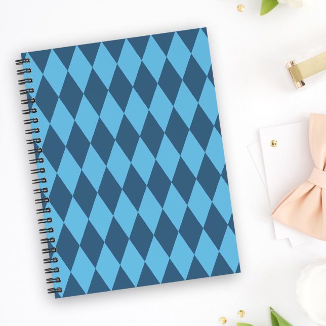 Blue Bavaria Rhombus Flag Pattern Notebook (Creator Uploaded)