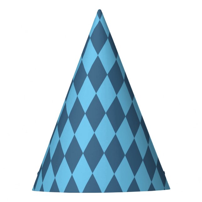 Blue Bavaria Rhombus Flag Pattern Party Hat (Front)