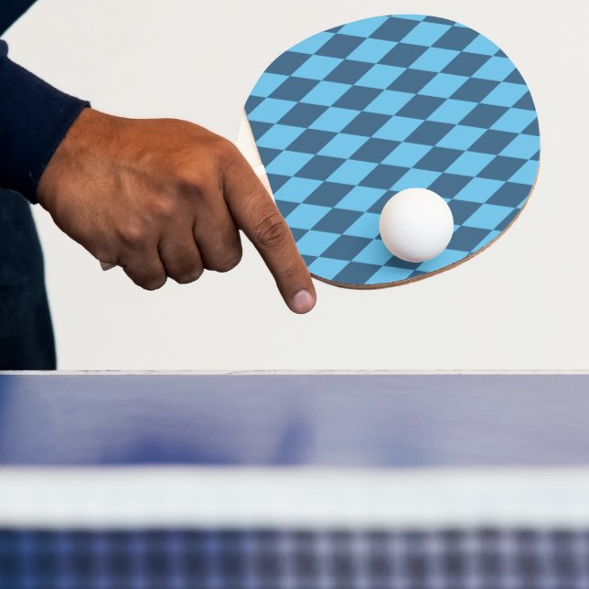 Blue Bavaria Rhombus Flag Pattern Ping Pong Paddle (Insitu)