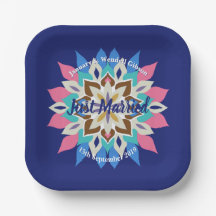 Blue Bayou 7-inch Square Wedding Plates