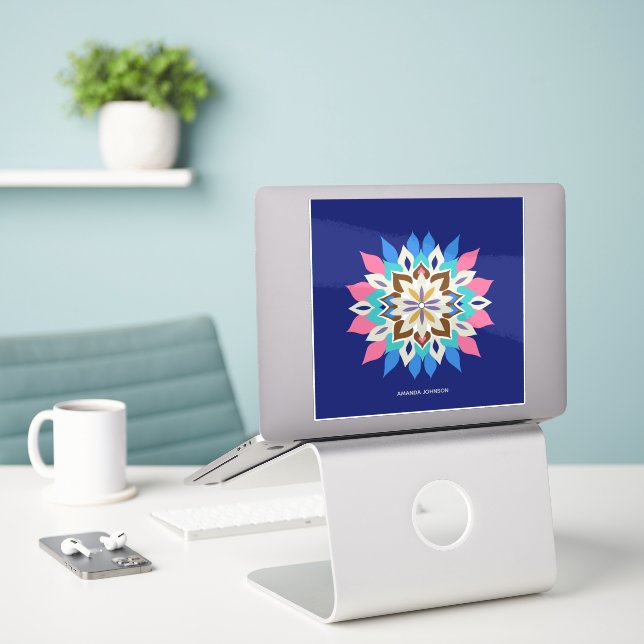 Blue Bayou Large Glossy Sticker (Laptop On Desk)