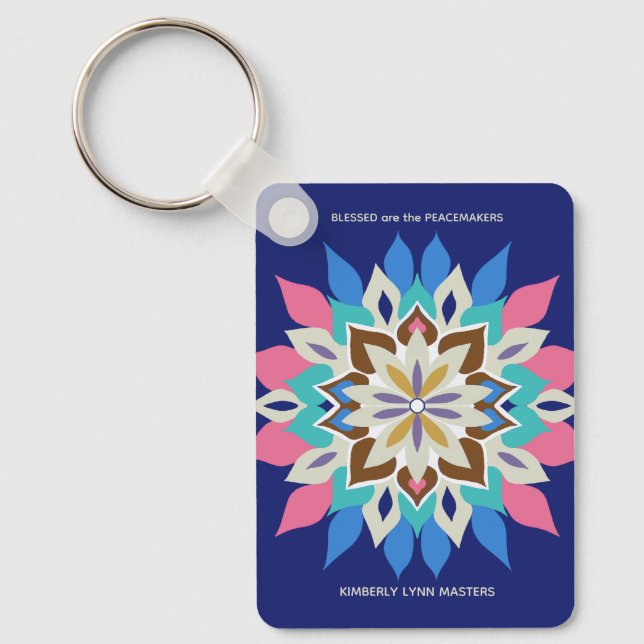 Blue Bayou Rectangle Button Key Ring (Front)