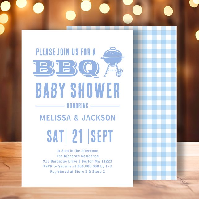 Blue BBQ Baby Shower  Invitation (Creator Uploaded)