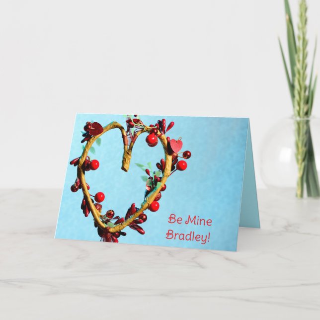 Blue Be Mine For Him Light Hearted Valentines Holiday Card (Front)