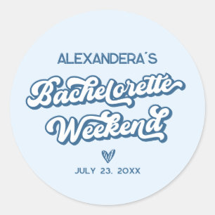 Blue Beach Bachelorette Party Favour Classic Round Sticker