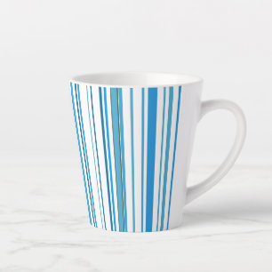 Blue Beach Colour Stripes Latte Mug