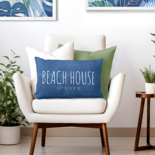 Blue Beach House Custom Coordinates Lumbar Cushion