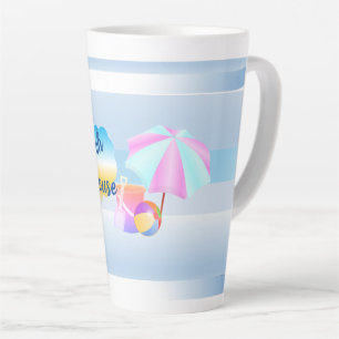 Blue Beach House Latte Mug