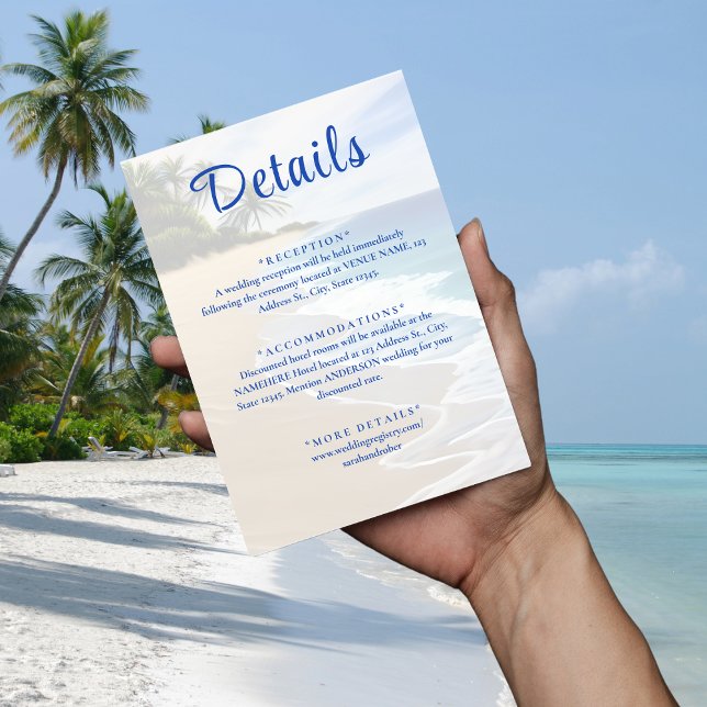 Blue Beach Island Destination Wedding Details Enclosure Card (Blue Beach Island Destination Wedding Details Enclosure Card
)