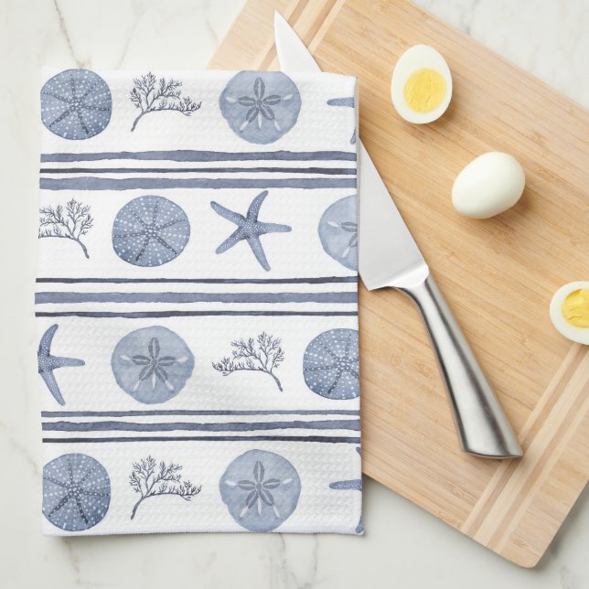 Blue Beach - Kitchen Towels (Quarter Fold)