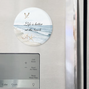 Blue Beach Ocean Starfish Sea Birds  Magnet