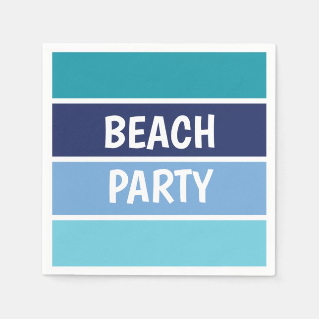 Blue Beach Party Napkin (Front)