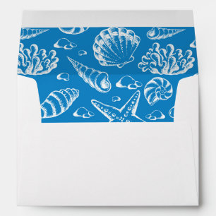 Blue Beach Pattern Envelopes