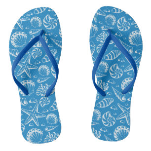 Blue Beach Pattern Jandals