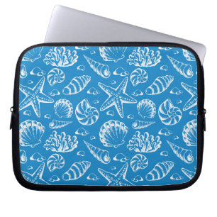 Blue Beach Pattern Laptop Sleeve