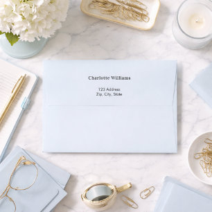 Blue beach sand dunes return address envelope