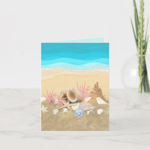 Blue Beach Shell Shells Card
