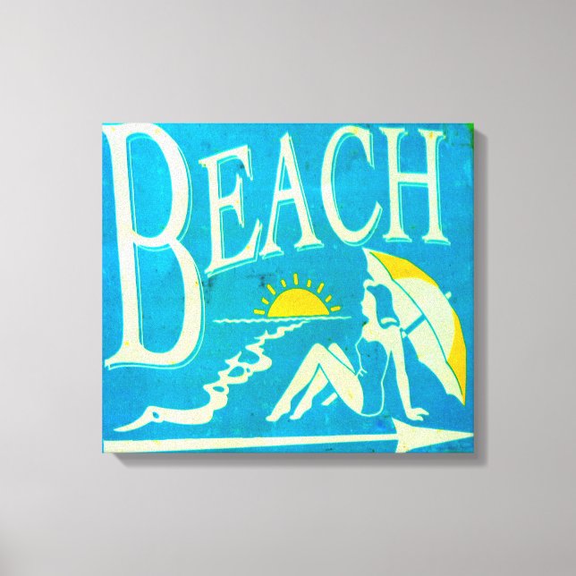 blue beach sign canvas (Front)