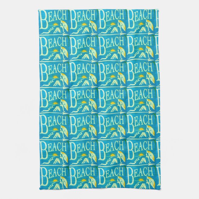 blue beach sign towel (Vertical)